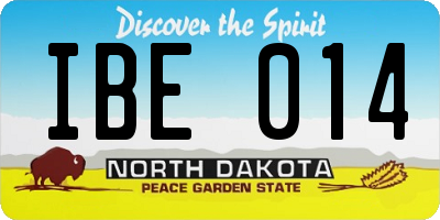 ND license plate IBE014