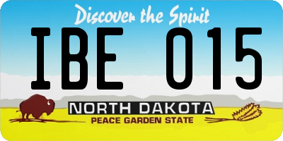 ND license plate IBE015