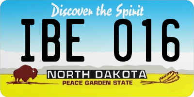 ND license plate IBE016