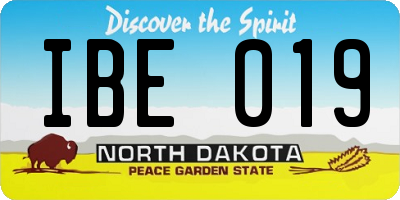 ND license plate IBE019