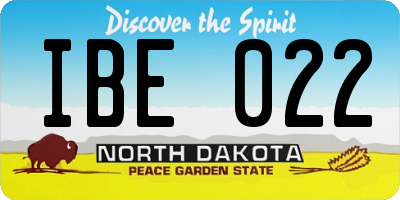 ND license plate IBE022