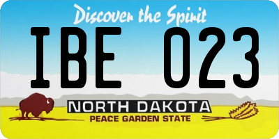 ND license plate IBE023