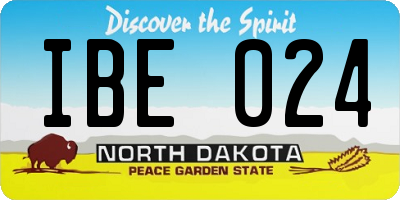 ND license plate IBE024