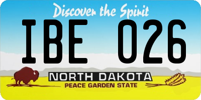 ND license plate IBE026