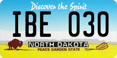 ND license plate IBE030