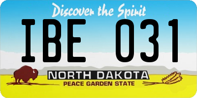 ND license plate IBE031