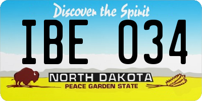 ND license plate IBE034