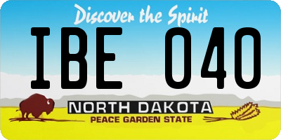 ND license plate IBE040