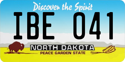 ND license plate IBE041