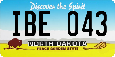 ND license plate IBE043