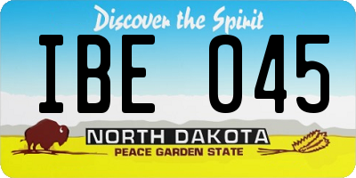 ND license plate IBE045