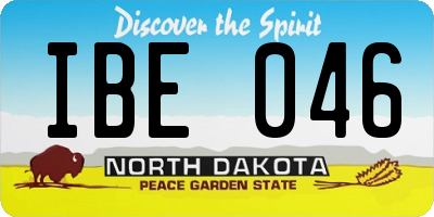 ND license plate IBE046