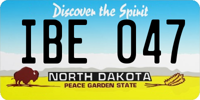 ND license plate IBE047