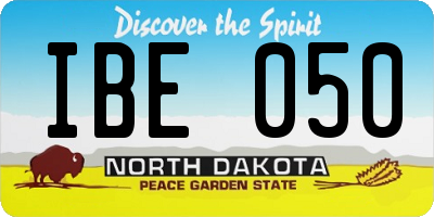 ND license plate IBE050