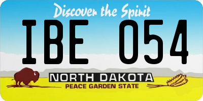 ND license plate IBE054