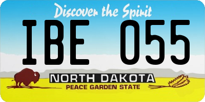 ND license plate IBE055
