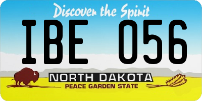 ND license plate IBE056