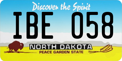 ND license plate IBE058