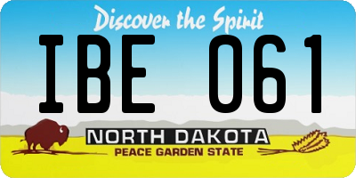 ND license plate IBE061