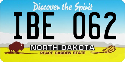 ND license plate IBE062
