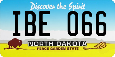 ND license plate IBE066