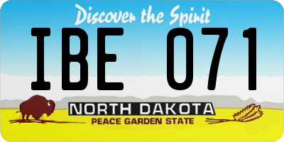 ND license plate IBE071