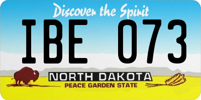 ND license plate IBE073