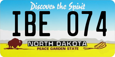 ND license plate IBE074