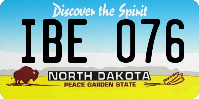 ND license plate IBE076