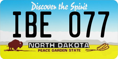 ND license plate IBE077
