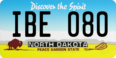 ND license plate IBE080