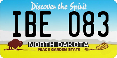 ND license plate IBE083