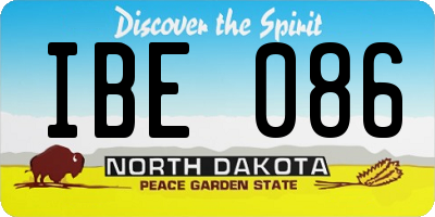 ND license plate IBE086