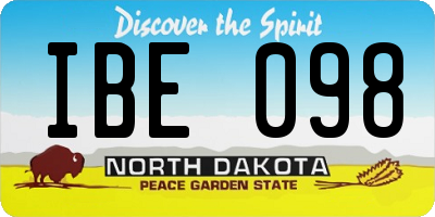 ND license plate IBE098
