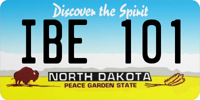 ND license plate IBE101