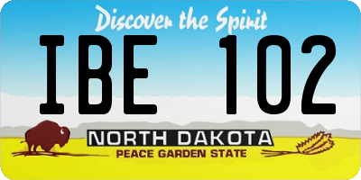 ND license plate IBE102