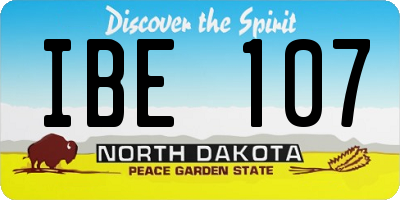 ND license plate IBE107
