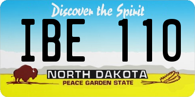 ND license plate IBE110