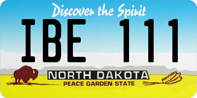 ND license plate IBE111