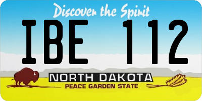 ND license plate IBE112