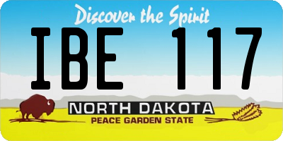 ND license plate IBE117