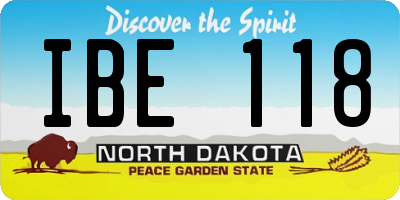 ND license plate IBE118