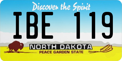 ND license plate IBE119