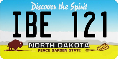 ND license plate IBE121