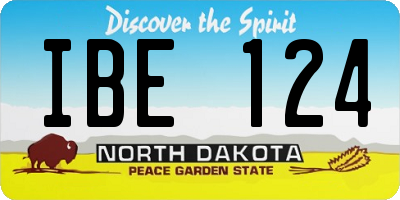 ND license plate IBE124