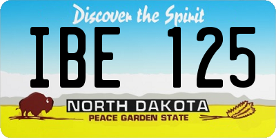 ND license plate IBE125