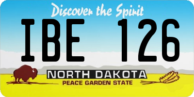 ND license plate IBE126