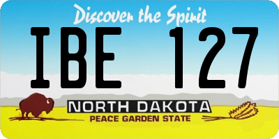 ND license plate IBE127