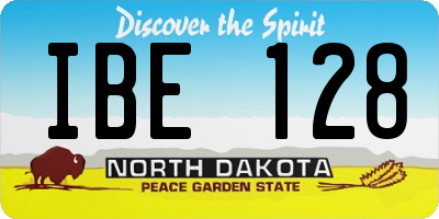 ND license plate IBE128