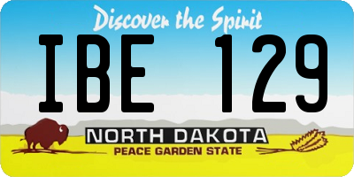 ND license plate IBE129